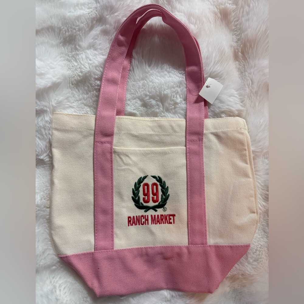 New 99 Ranch Market mini pink canvas tote bag